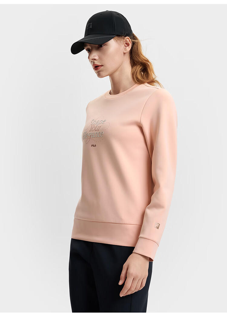 FILA Official Women's Pullover Hoodie, Autumn And Winter Fitness Sports Simple Basic Knit Top 23