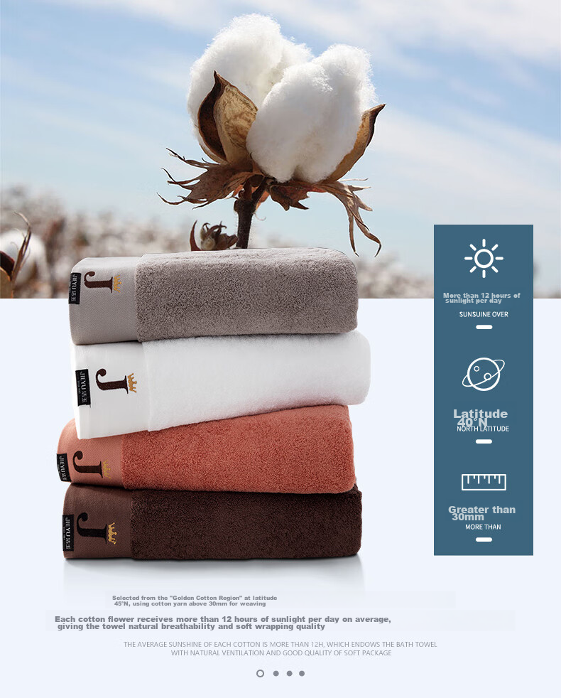 Jieyu Bath Towel, 380g Pure Cotton, Xinjiang Cotton, 5A Antibacterial And Anti-Mold, Soft And Skin-Friendly, Powerful Absorption, Low Shedding 9