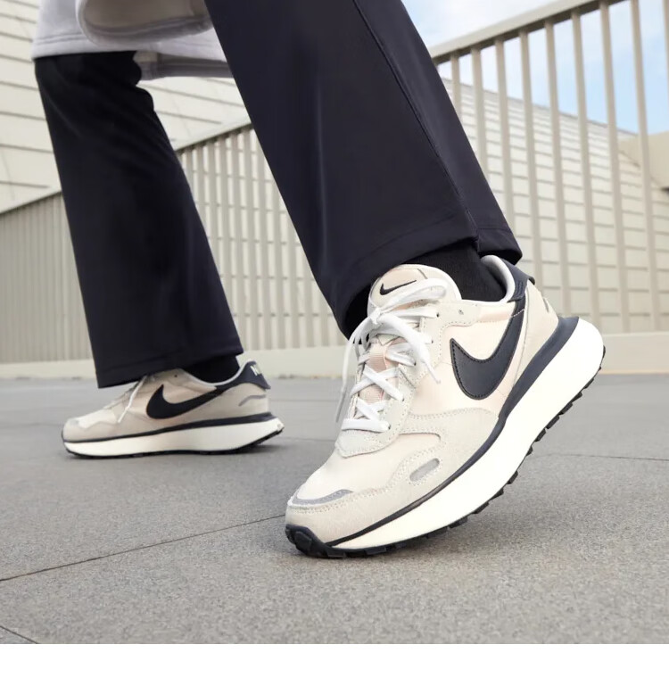 NIKE Women's PHOENIX WAFFLE Sports Casual Shoes FD2196-100 Off-White Black Size 37.5 Slightly Large Half Size 2