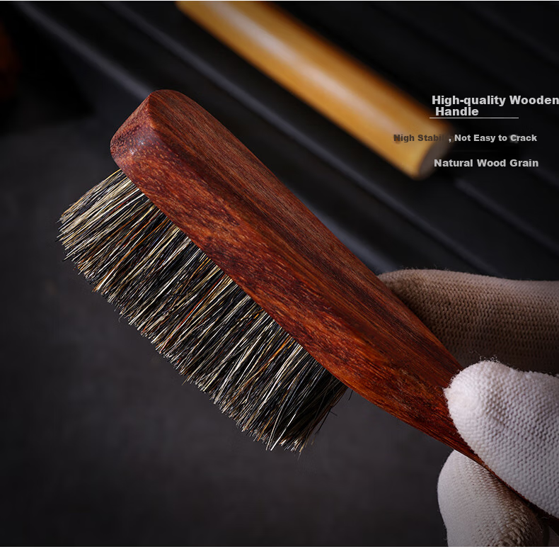 PINYU Antique Brush, Rosewood Handle, Durable, Authentic Black Pig Bristles, Multi-Bristle Nano Fine Brush, Walnut Brush, Vajra Bodhi Brush 5