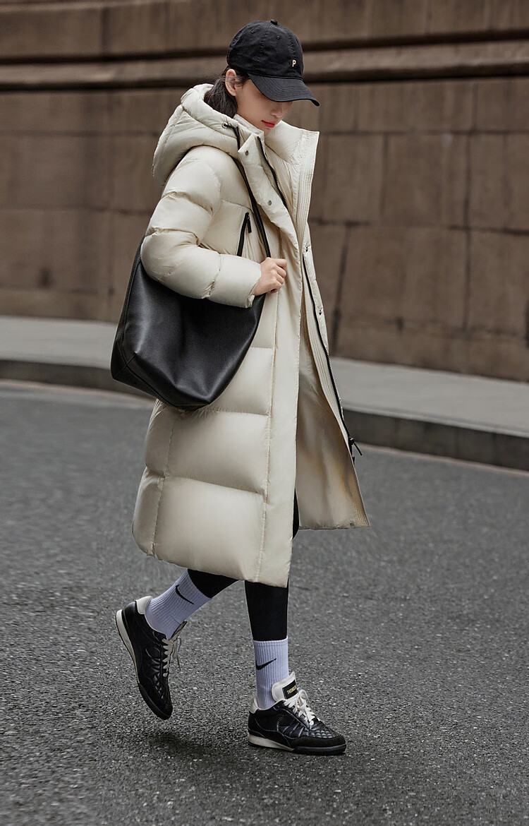 Dme [Qing Nuan Yun Duo Series] Winter Outdoor Hooded 90% Duck Down Thickened Over-Knee Long down Warm Coat 17