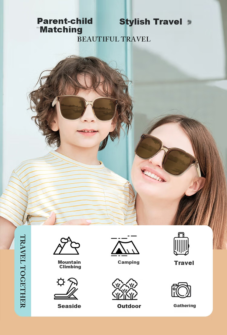 Disney Parent-Child Sunglasses, Classic Square Frame for Men And Women, Large Outdoor Travel UV Protection Glasses 2