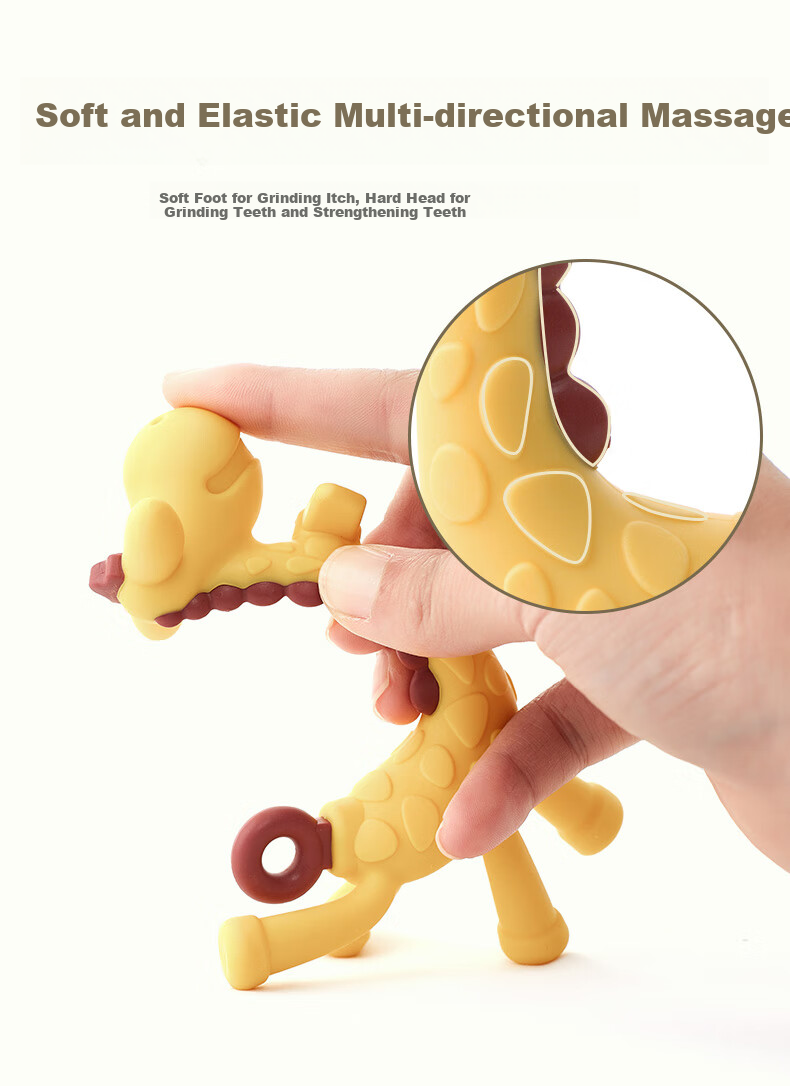 Ange Teething Stick, Baby Anti-Thumb Sucking Toy for 3-6 Months, Chewable Rubber Toy, Small Banana-Shaped Teether for Young Infants 3
