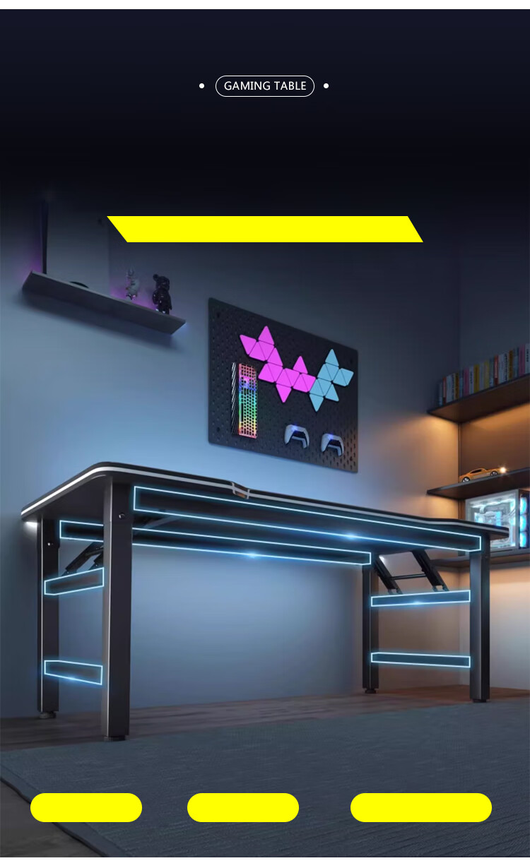 Huakaizhixing Computer Desk, Folding Floor-Standing Computer Table, Gaming Desk, Study Desk, BGZ765 Black, 140*60 4