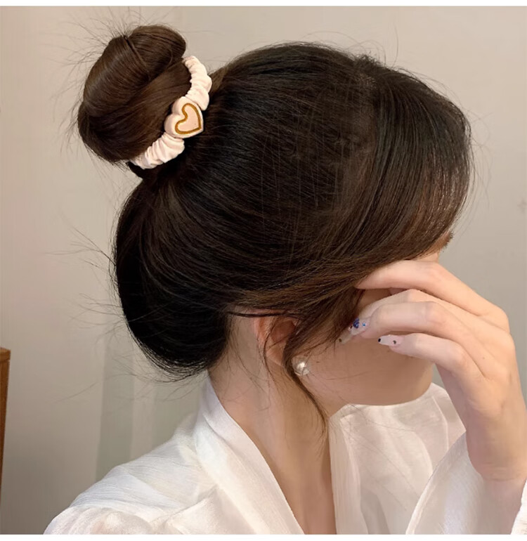 Jingxiaodi 5 Heart-Shaped Hair Ties for Women, Bun Maker, High Elasticity Rubber Bands, Hair Ties, Non-Damaging Hair Bands, Hair Accessories 4