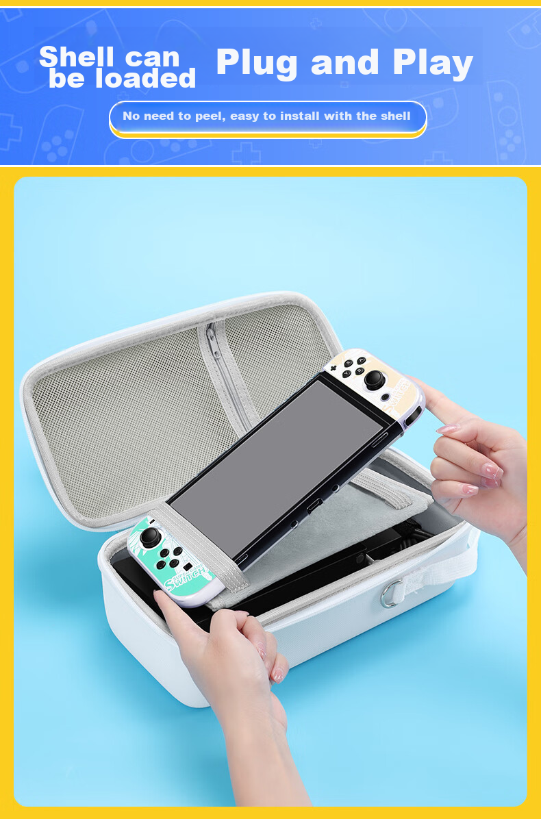BUBM Switch Controller Storage Case, Joy-Con Storage Pouch, JC Detachable Controller Protective Cover, NS Hard Shell, Supports Storage with Case, Can Hold Card Straps, Transparent Case 8