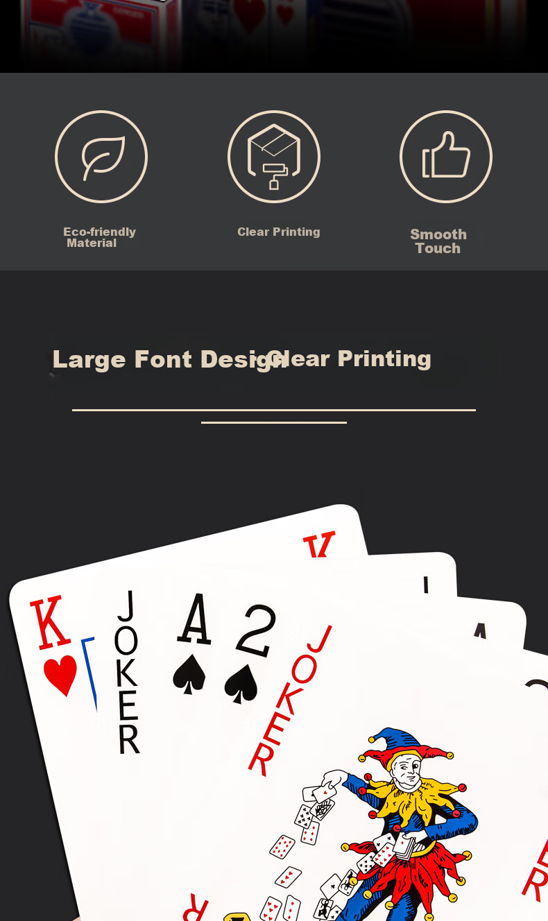 Huasheng 9x Enlarged Playing Cards, Extra Large Guandan Poker Cards, Card Game for Adults, Creative Poker, A4 Magic Props Cards 2