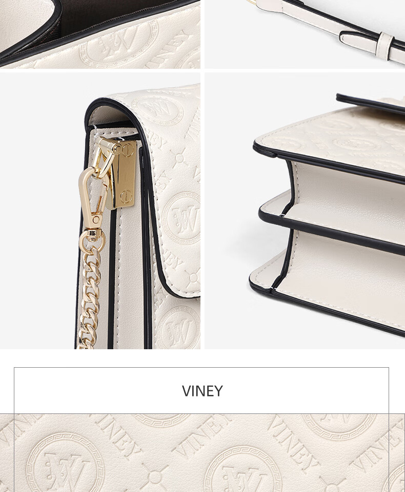Viney Leather Handbag, Women's Crossbody Small Square Bag, Stylish Shoulder Chain Bag, Practical Birthday Mother's Day Gift for Mom 3