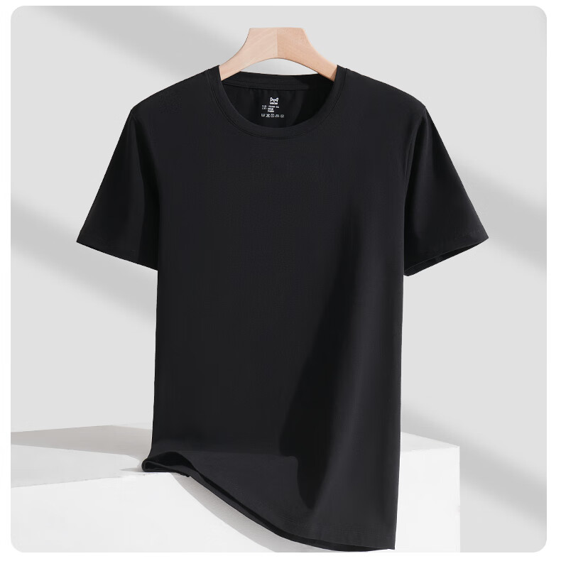 Miiow [Antibacterial Cooling] Men's Short Sleeve T-Shirt 40s Combed Cotton Basic Spring Summer White 2XL 18