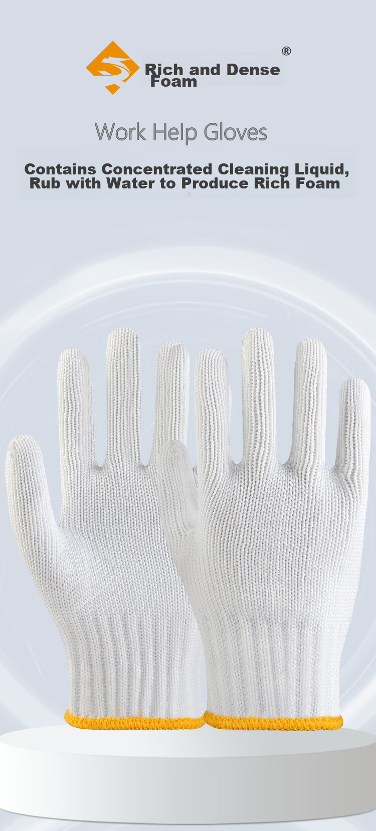 Xinyuechanghui Work Gloves, Thick Cotton Yarn Gloves, Non-Slip Wear-Resistant Construction Site Work Protective White Gloves B11409, Jingcang Express Delivery | 660 Fleece-Lined Polyester 24 Pairs 2