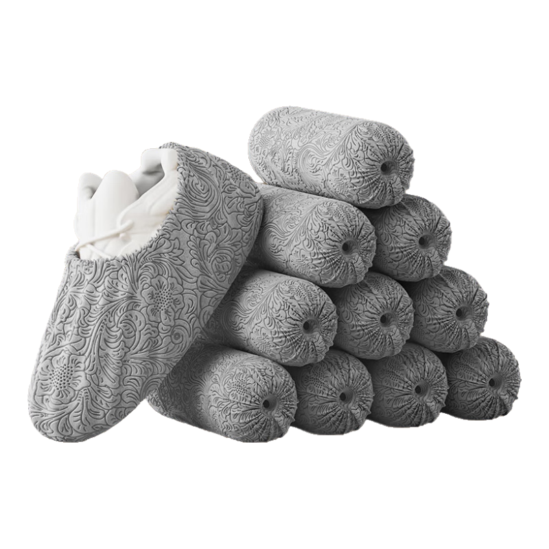 Baicaoyuan Disposable Shoe Covers Indoor Home Thickened Wear-Resistant Non-Slip Computer Room Special Student Non-Woven Fabric Foot Covers 50pcs Gray