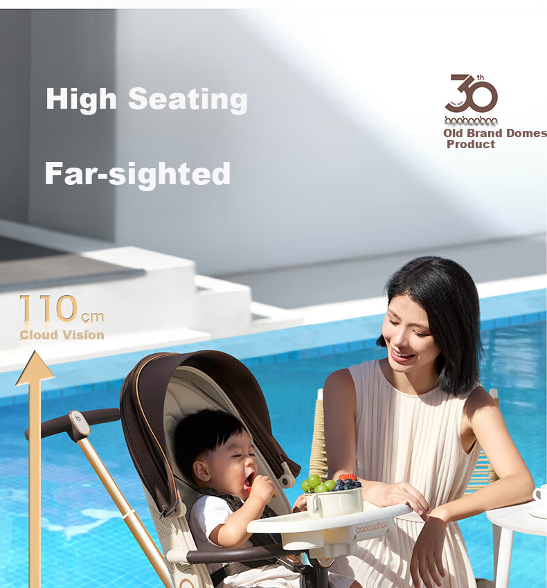 BabyGood V16MAX Yunqi Sand Stroller Large Wheel High Landscape One-Click Folding Sit and Recline Baby Stroller 16