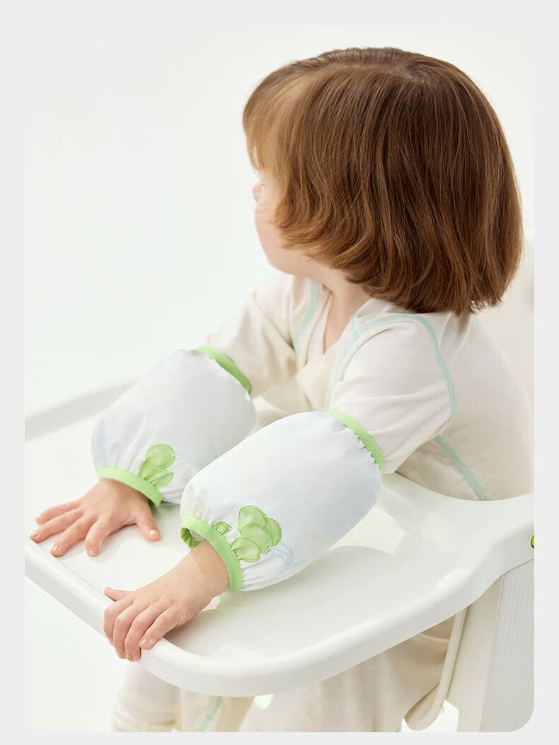 Babycare Children's Sleeves Baby Girls Cute Waterproof Oil-proof Toddler Arm Protectors Infant Sleeve Covers Green Melody M 4