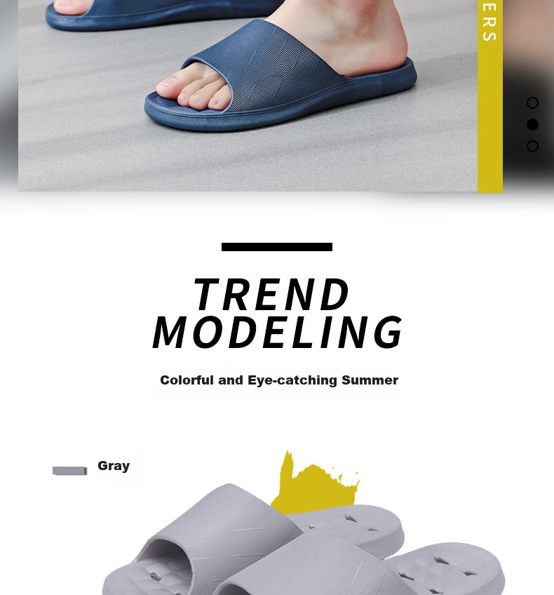 Huameijianbu Couple's Home Slippers, Bathroom Indoor Leak-Proof Quick-Drying Thick Sole Non-Slip Sandals HM3333 Light Blue Size 36-37 1