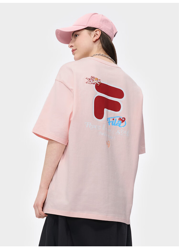 FILA FUSION Official Trendy Brand Zhang Hao Couple Knit Short Sleeve Breathable Cool Casual T-Shirt 23