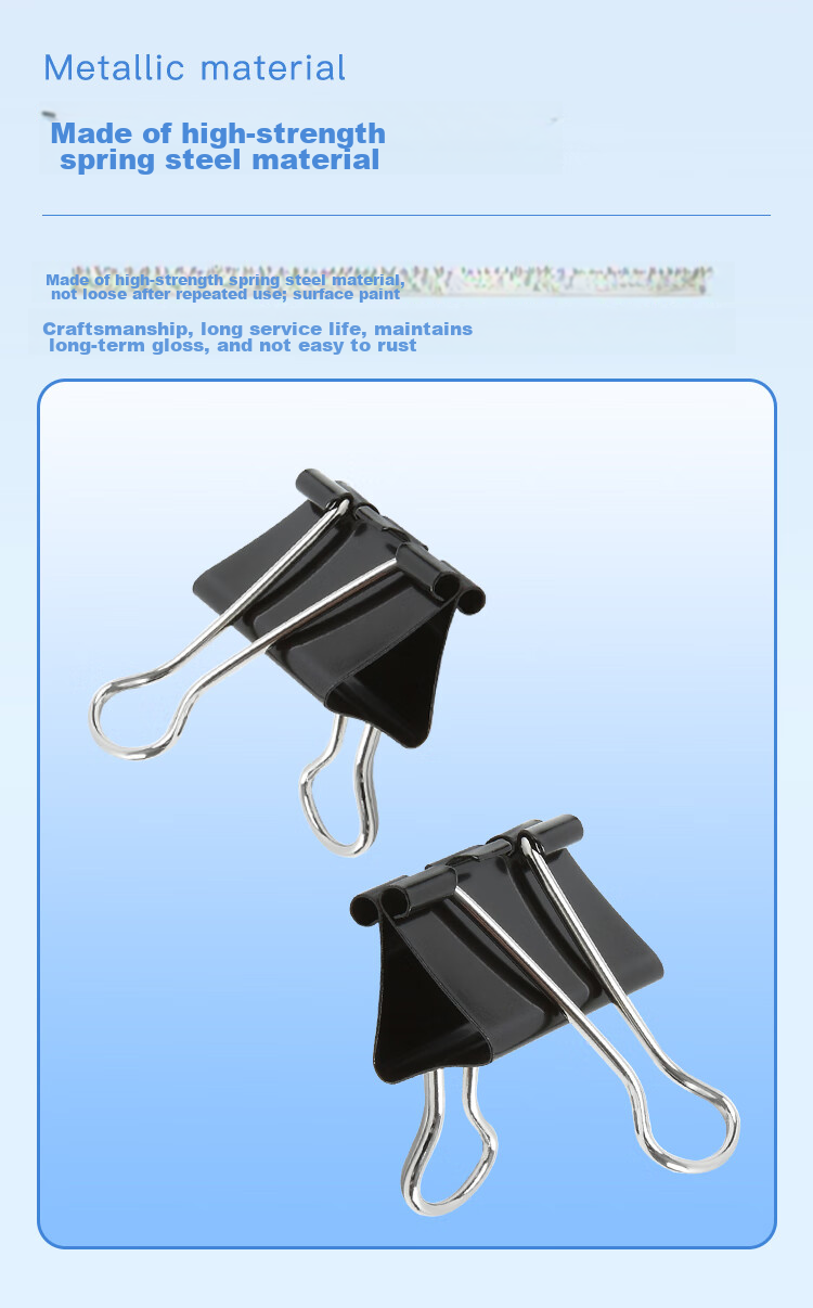 COMIX Binder Clips/Clips/Ticket Clips, Black Metal Clips, #1 50mm, 12 Pieces/tube, Office Supplies, Tools, B3625 3