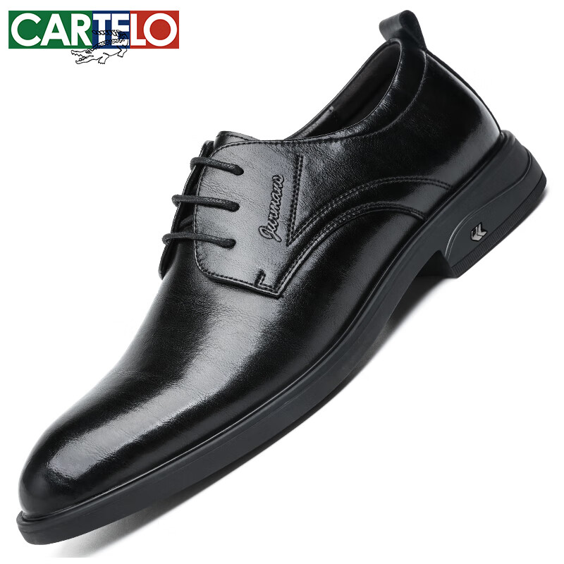 Мужские туфли CARTELO из мягкой натуральной кожи, дышащие, повседневные, деловые, кожаные, в стиле ретро, износостойкие, для свадьбы, черные, размер 39