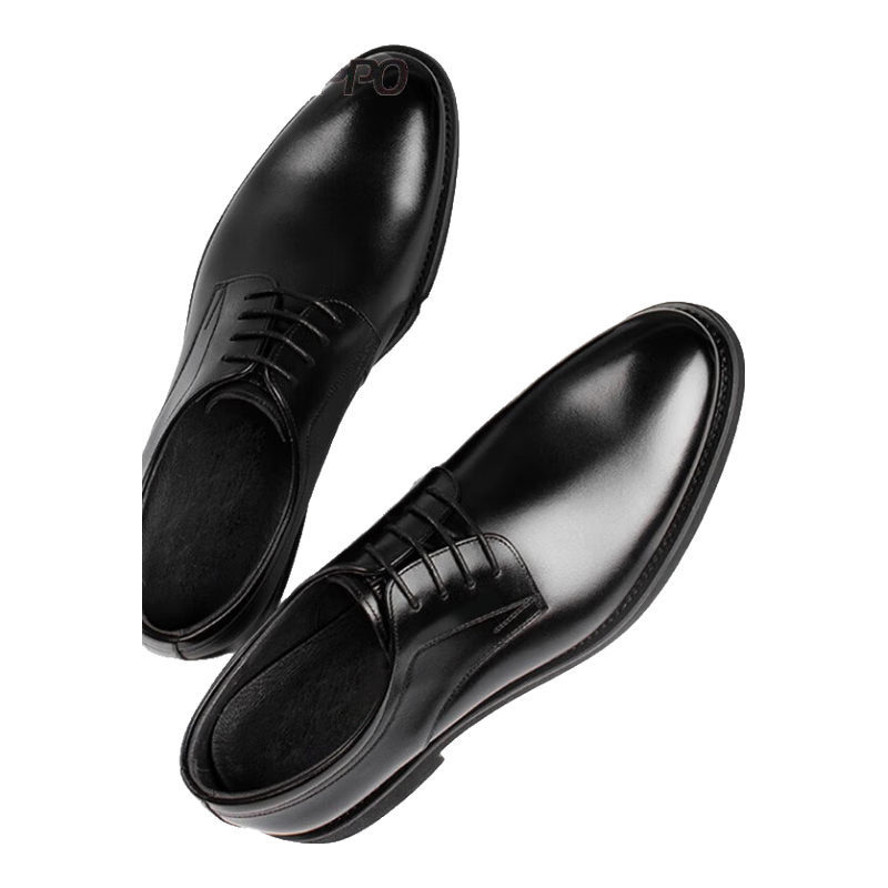 FOOTOPPO Black Leather Shoe Laces, Men's Casual Leather Shoelaces, Business Round Wax-Edged Laces for Men And Wome