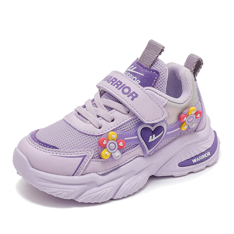 Warrior Girls' Shoes Spring And Autumn Style, Fashionable Soft-Soled Dad Shoes Sneakers WZ(CL)-1061 Purple Size 37