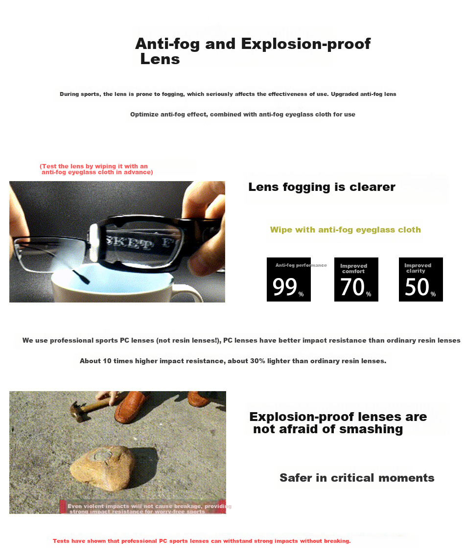 SooGree Sports Glasses for Nearsightedness, Soccer Goggles, Basketball Glasses, Anti-Fog Competition Glasses Frame, Prescription Available 7
