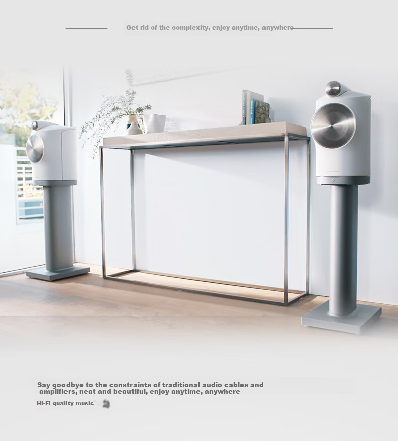 Baohuaweijian Formation Duo Wireless Home Bluetooth Bookshelf Speaker, B&WHIFI Home Theater High-Fidelity Sound System Gift, White 8