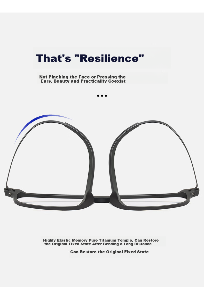 CAPONI German Imported Reading Glasses for Men And Women, Anti-Blue Light, Bifocal, High Definition, Ultra-Light Titanium Black Frame Reading Glasses 8