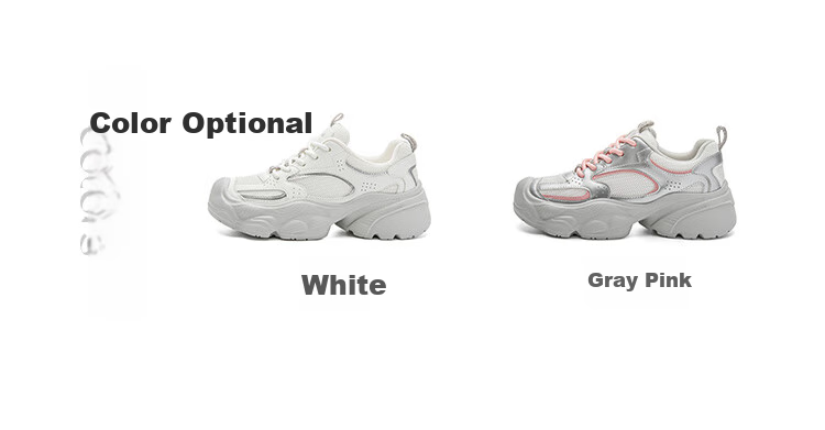 Dusto Thick-Soled Platform White Sneakers for Women, 2026 New Trendy Spring Women's Shoes, Niche Non-Collision Versatile Footwear 3