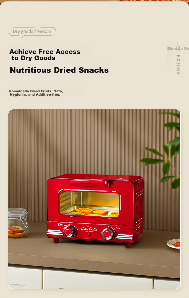 Nuosideqi Home Oven, 10L Capacity, Visible Window, No Need to Flip Food, Independent Temperature Control for Top And Bottom, Smart Fully Automatic Ove 9