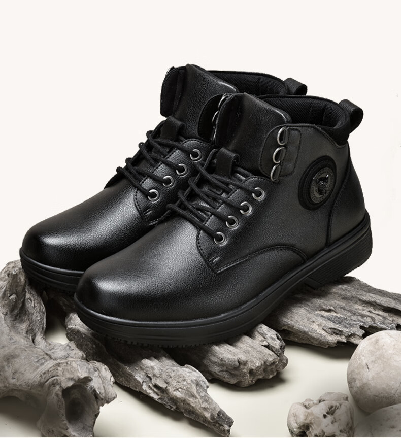 Chuwang Chef Shoes for Men, Non-Slip, Waterproof, Oil-Resistant, Black Mid-Top Kitchen Work Shoes, Stylish Martin Boots C5006, Black, Size 42 14