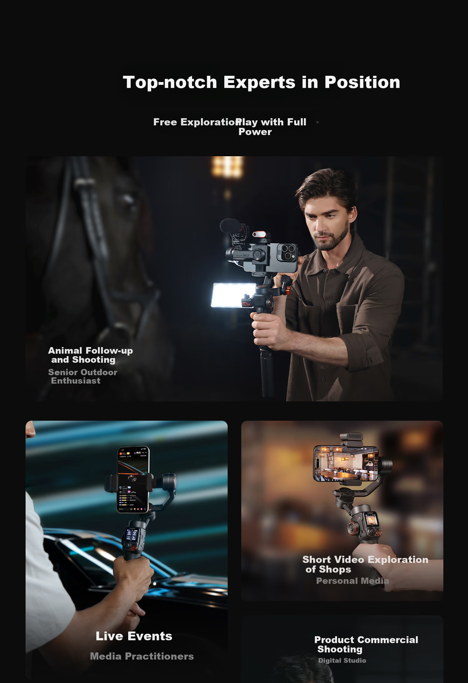 Hohem [Professional-Grade | Top-Tier Photography] M7 Smartphone Stabilizer, Intelligent AI Precise Tracking, 360° Follow-Up, Orthogonal Three-Axis Stabilization, Anti-Shake Gimbal, Live Streaming Vlog Gadget 5