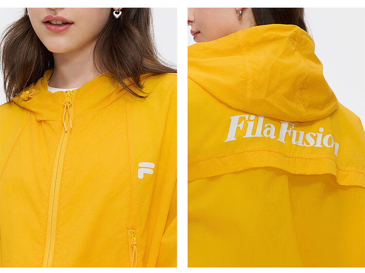 FILAFUSION FILA Trendy Couple's Woven Jacket, Summer Loose Sun Protection Hooded Top 18