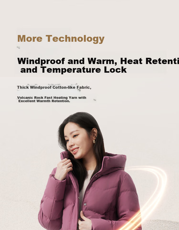 Tanboer Mid-Length Comfortable Thickened Warm Down Jacket for Middle-Aged and Elderly Women 510506Z Jinluo Red Size 170 6