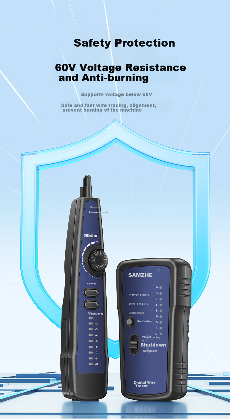 SAMZHE Network Cable Tester, Multifunctional Network/phone Line Tester, Intelligent Detection Instrument for Network RJ45 Connectors And Telephone Lines for Engineering/home Use, Red, XCS-03 7