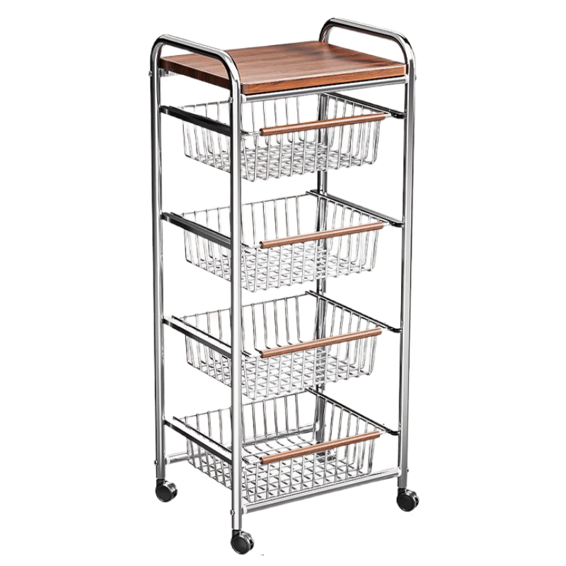 Shunyou Ancient Small Cart, Living Room Snack Storage Rack, Floor-Standing Mobile Kitchen Fruit And Vegetable Storage, Multifunctional SY-645