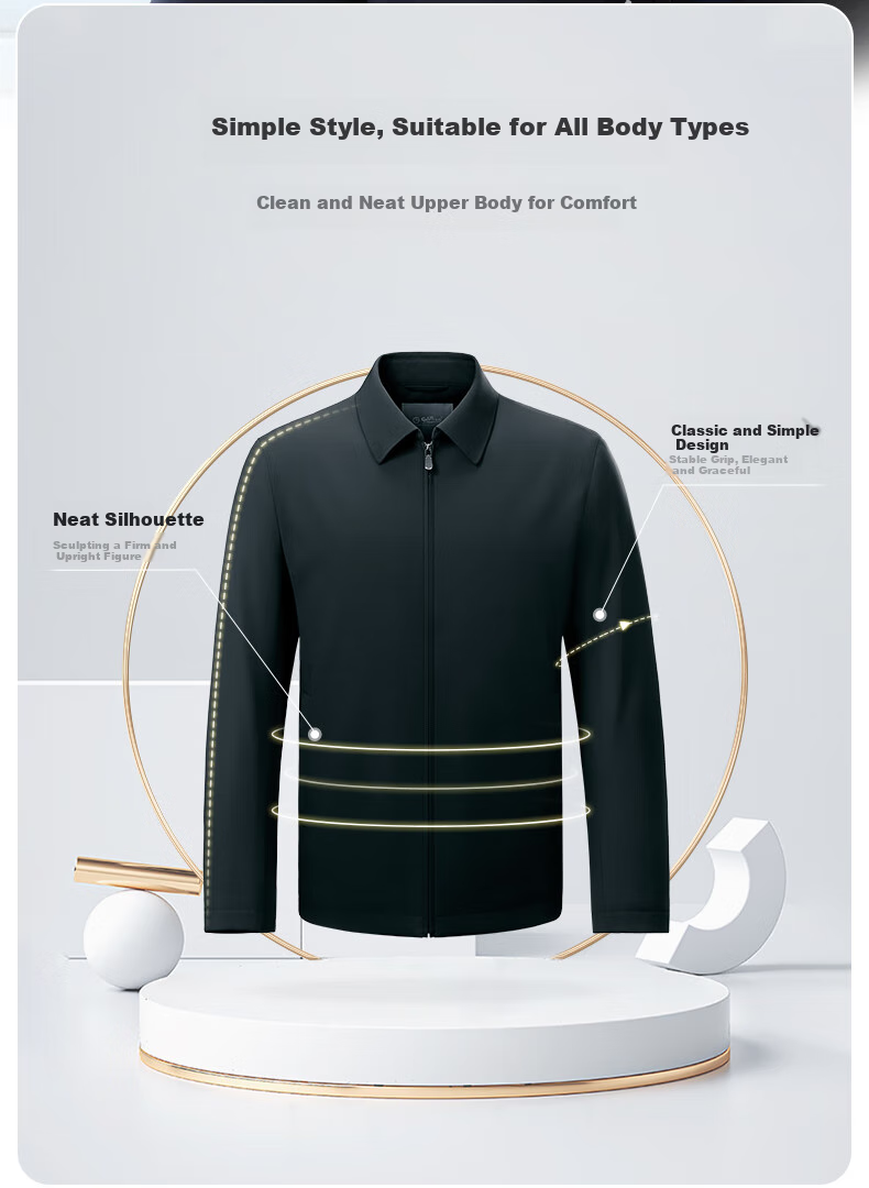 Goldlion [Cashmere Filling] Autumn Winter Jacket, Thickened Lapel, Warm Business Casual Coat for Men, Navy Blue-95L1 2XL 7