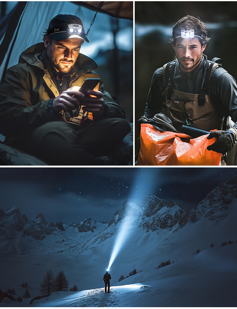 LEM Headlamp Fishing Dedicated High Brightness Rechargeable Long-lasting Outdoor Mountaineering Night Fishing Head-worn Light 2