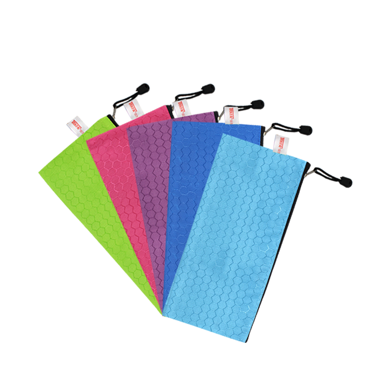 TRNFA TN-2001 (Five Colors) Soccer Pattern Document Bag/zipped Storage Pouch, Pack of 5 Waterproof Drawstring Bags/colorful File Folders Office Stationery Organizer