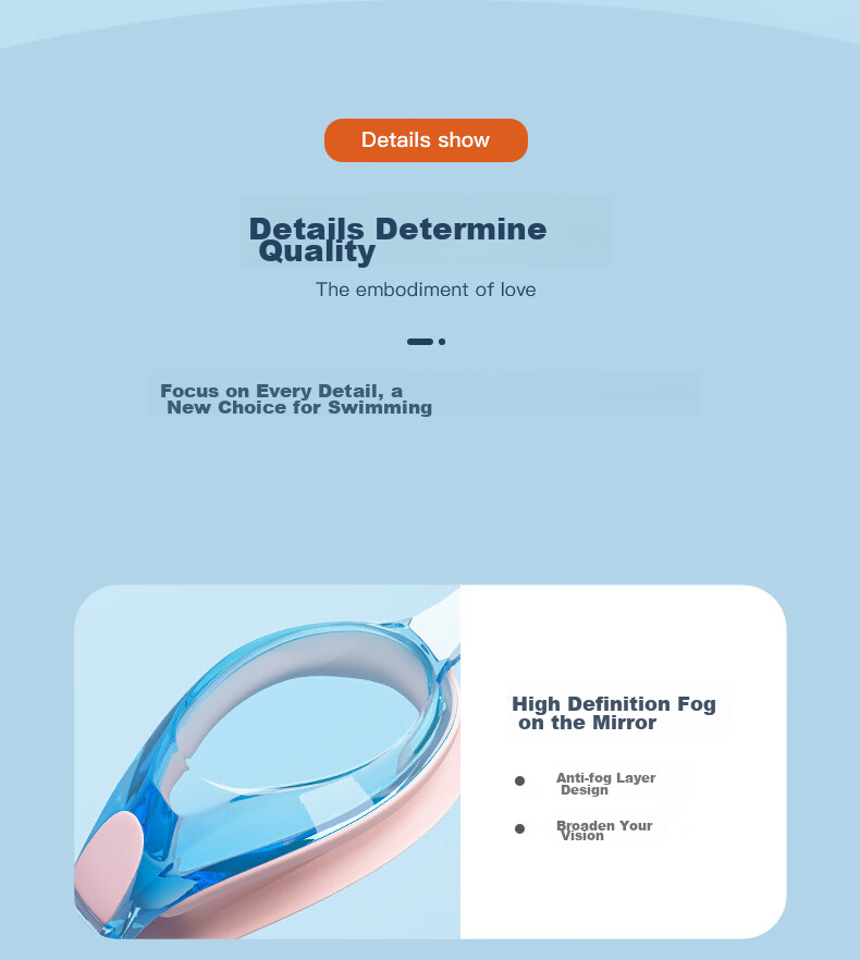 Li-Ning Swimming Goggles, High Definition Anti-Fog Comfortable Waterproof Swim Glasses for Men Women Adults Children Professional Swimming Equipment 295-11 14
