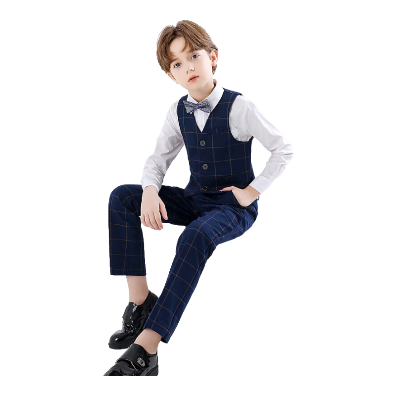 Yinuofang Children's Suit Set, Boys' Vest Set, Children's Day Performance Costume, Boys' Host Formal Wear, Flower Girl Show Suit