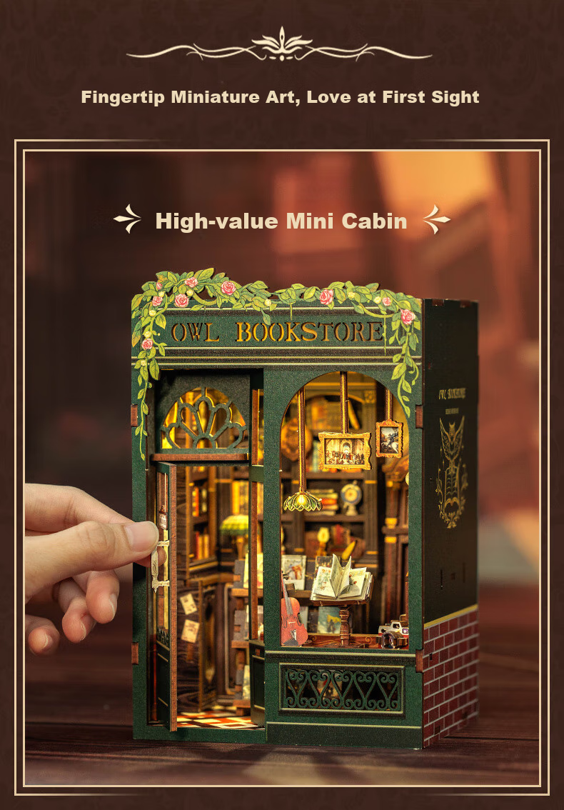 Cutebee [Birthday Gift] Bookstore Memories DIY Dollhouse, Exquisite Building Blocks Puzzle, Gift for Boys And Girls on Their Birthday 2