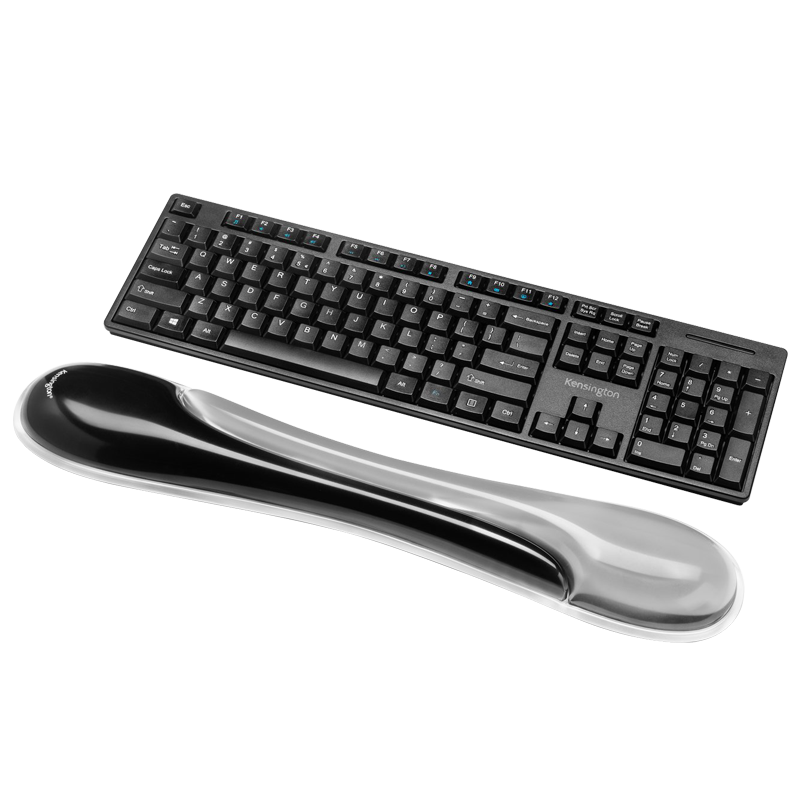 Kensington Wrist Rest Mouse Pad Comfortable Ergonomic Mouse Pad Wrist Support for Home Office Gaming K62395 Black Gray Keyboard Wrist Pad