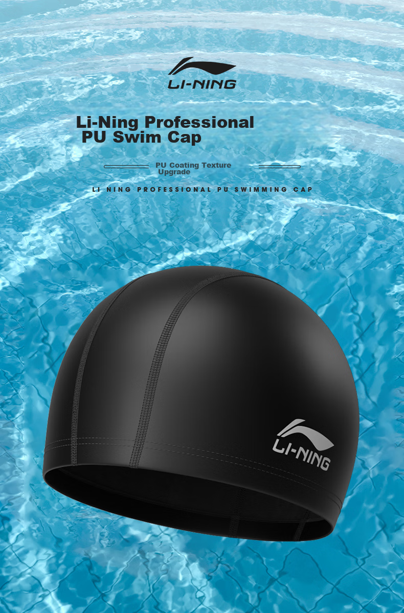 Li-Ning Swimming Trunks, Goggles, Swim Cap, Five-Piece Set for Men, Swimming Trunks, Swimming Goggles, Swimming Equipment, LN55-169 Black XL 14
