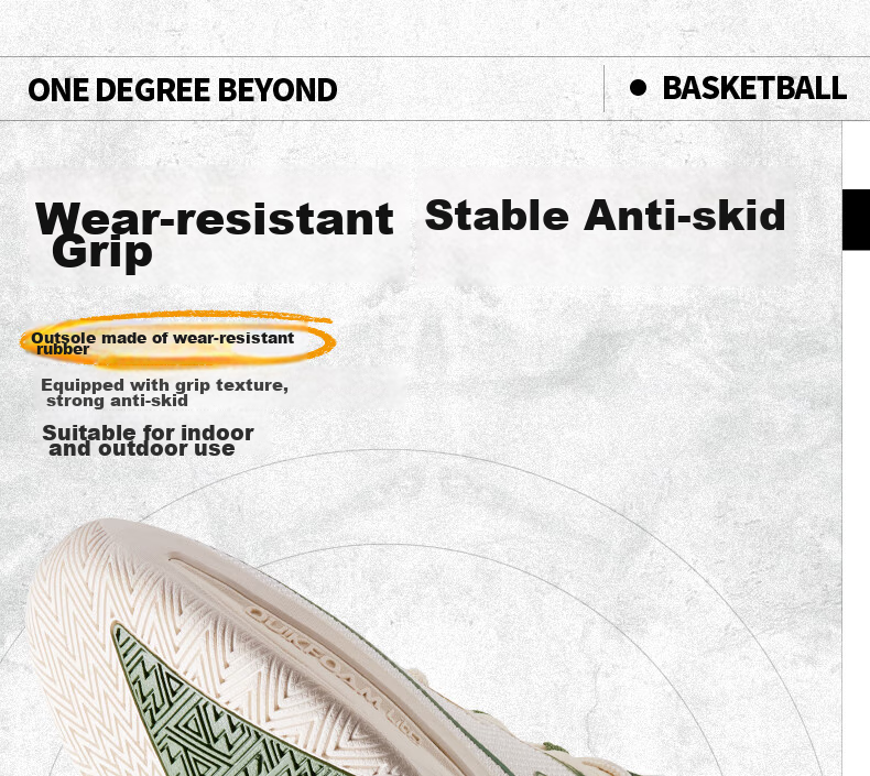 361° Men's Basketball Shoes, BIG3 Team 2.0 Spring Professional Training Breathable Sneakers for Men, 672431108-5 12