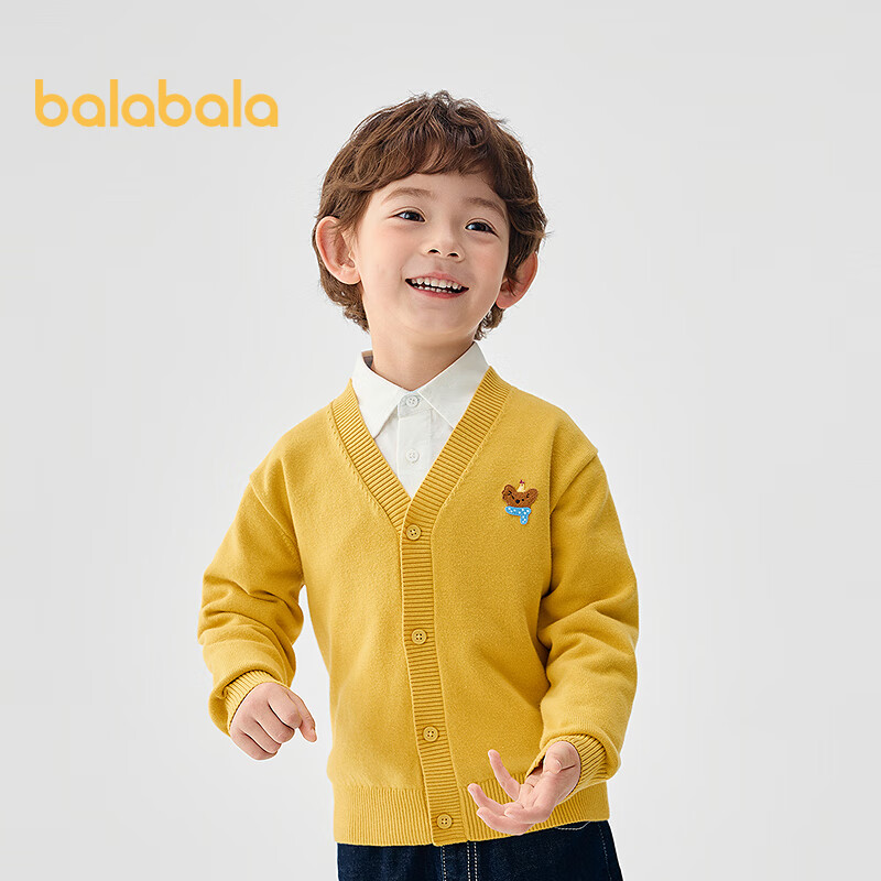 BALABALA Children's Clothing, Boys And Girls Sweater, Autumn And Winter 2025 Cardigan, Toddler Knitwear, New Year's Outfit, 209125103202