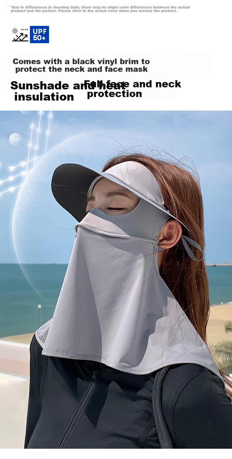 FitonTon Sun Protection Face Mask for Women, Neck Guard, Face Covering, Summer Outdoor Cycling UV-Resistant Full-Face Sunshade Mask for Wome 1