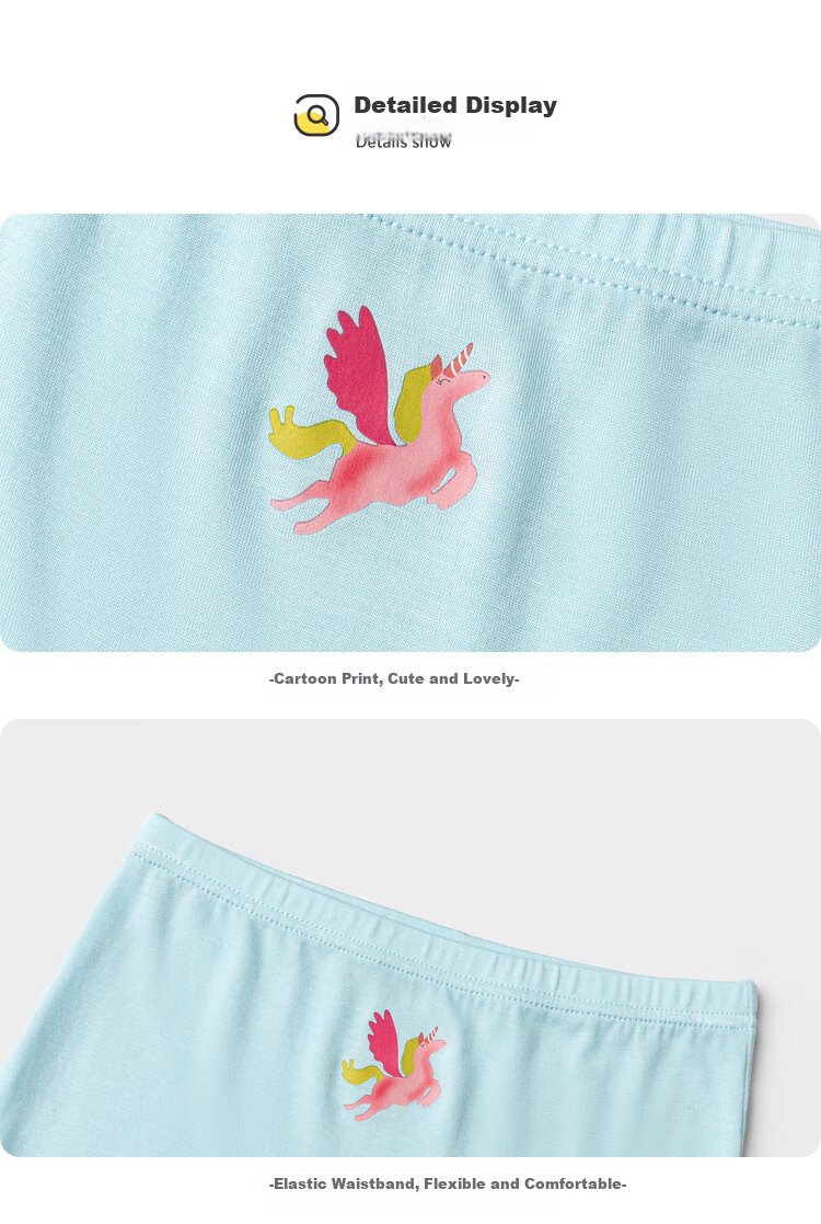 BALABALA Modal A-Class Girls' Boxer Briefs, Toddler Baby Cute Boyshorts, Four-Pack, 208925170002 12