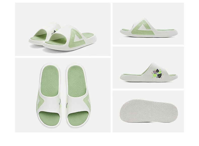 PEAK Taiji Sports Slippers, Shock-Absorbing Comfortable Soft Elastic Sandals, Height-Increasing Versatile Fashionable Beach Slippers for Men ET52047L 24