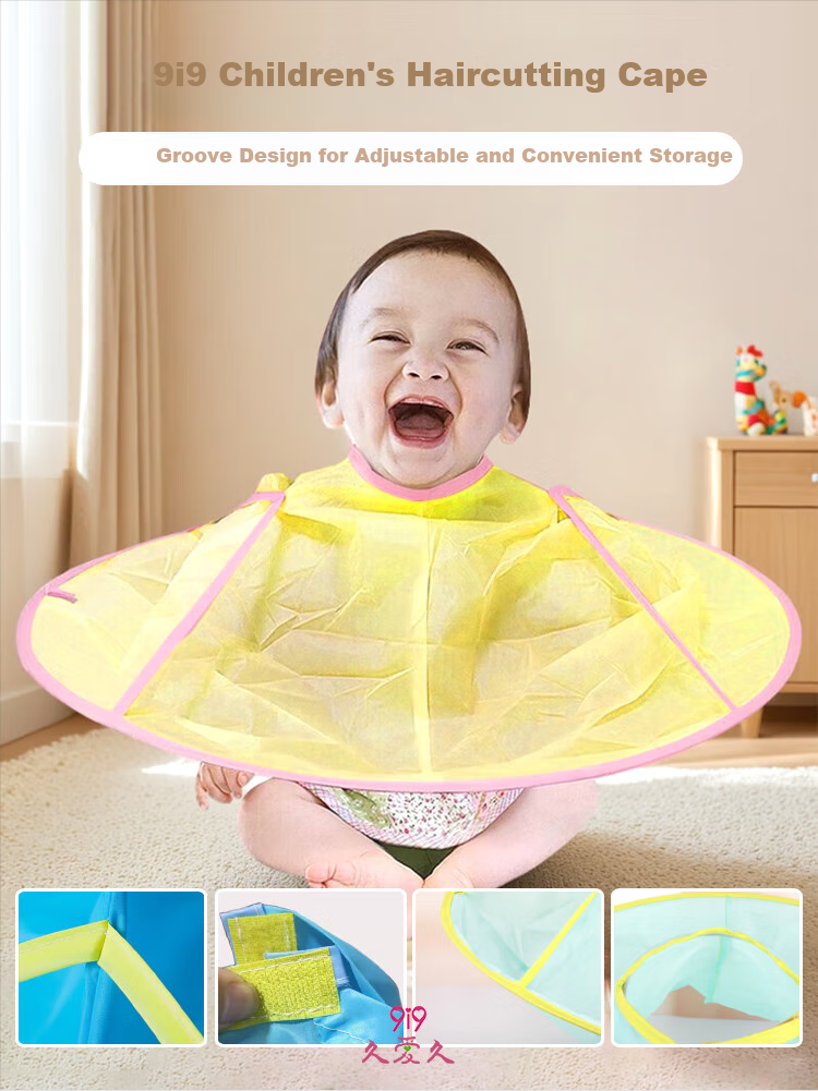 9I9 Children's Haircut Cape Cover, Adjustable Neckline, Baby Hairdressing Apron, 851 Blue 1
