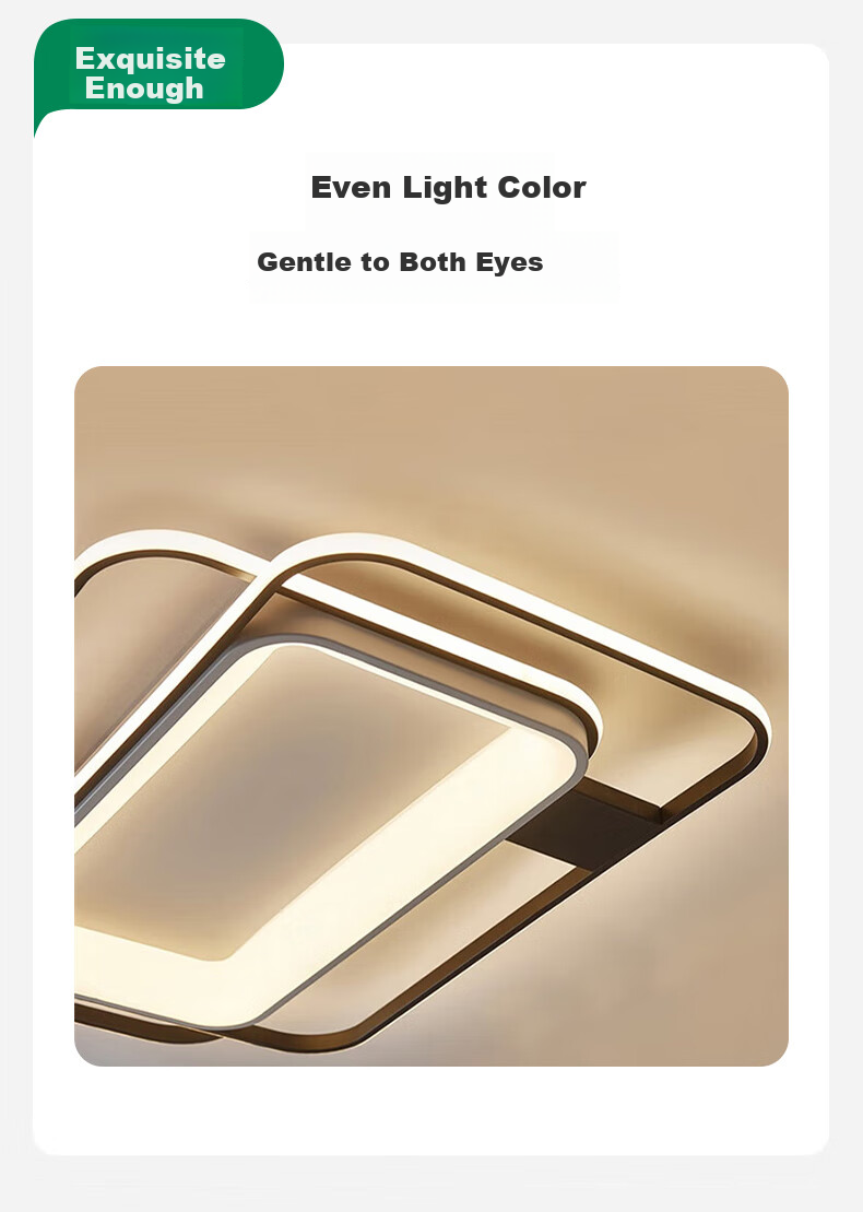 NVC LED Ceiling Light Modern Nordic Minimalist Bedroom Ceiling Lamp Study Dining Room Lighting Three-Level Dimming 24W 6