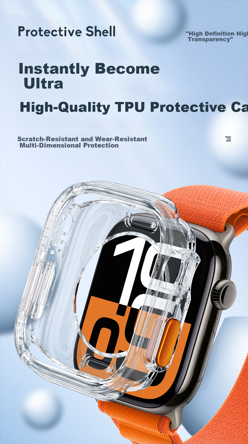 BHO Compatible Apple Watch Protective Case for Apple Watch S11/S10 to Ultra Transition, IWatch S11/S10 46/42MM Shockproof And Impact-Resistant Soft Case 1